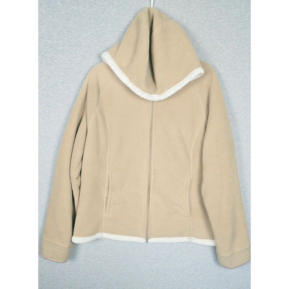 Faded Glory Women's 1X 16W Dune Fleece Sherpa Lined Hooded Jacket Full Zip.